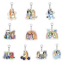 10pcs/5pcs/1pc/2pcs Bluey Family Acrylic Keychain Pendant Bag Pendant Bingo Friends Doll Pendant ,Very Suitable For Festivals, Fans, And Gift Giving,Perfect Party And Holiday Gifts, Carnival Models(Random Style) - Multicolor - View 2