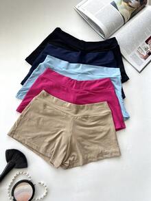 Kit 4 Short Shorts For Women, Second Skin Panties, Anagua, Intimate Fashion, Lingerie, Promotion, Resale - 彩色 - 查看 4