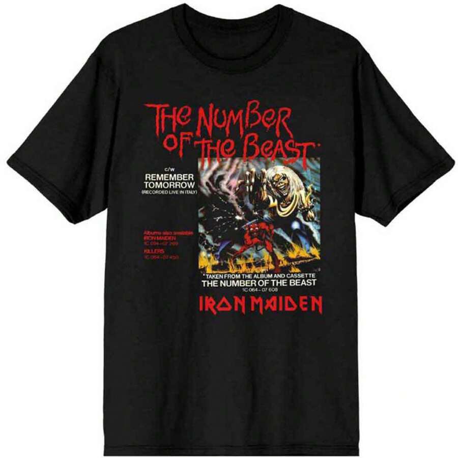 Iron Maiden Number Of The Beast Vinyl Promo Sleeve T Shirt - 黑色 - 查看 1