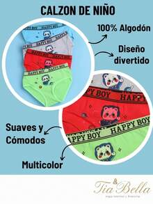Conjunto de 4 Calzones de algodón para niño, Divertido diseño de Osito Espacial, suaves y cómodos, multicolor, (los colores se envían al azar). - Multicolor - Ver 5