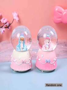 1pc ABS Mini Crystal Ball Lamp, Resin Tabletop Decor, Creative Gift, Room Decoration, No Battery Included