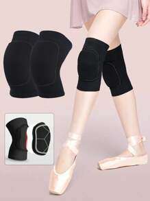 1 Pair- Thick Sponge Knee Pads For Dancers, Soft Breathable Knee Braces For Men& Women, Knee Braces For Dancing, Volleyball, Football, Yoga, Tennis, Running, Cycling,Gym, Workout- Black, For 40-90kg, Leg Circumference: 32-61cm/12.6-24in