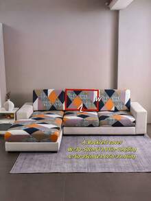1 Vỏ đệm ghế trang trí cho ghế sofa, vải lụa sữa, co giãn chống trượt, họa tiết hình học đa dạng, phù hợp với ghế sofa đơn/đôi/3 chỗ/4 chỗ, sử dụng được mọi mùa - Nhiều màu - Xem 16