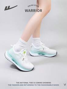 WARRIOR 2024 New Sports Style Women Outdoor Comfortable Fashion Running Shoes, Spring/Autumn Breathable Lace-Up Soft Bottom Non-Slip Casual Sneakers - Green - View 7