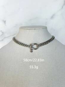 1 buc bijuterii impermeabile 18K placate cu aur din oțel inoxidabil cutie lanț Choker dublă culoare cataramă groasă pandantiv colier pentru femei bijuterii