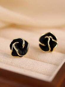 1 对简约优雅的山茶花耳环，适合女性日常和假日佩戴 - 花朵 - 查看 5