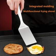 1pc Stainless Steel Spatula - Flat Pancake, Steak And Griddle Cooking Spatula, Durable Kitchen Tool With Ergonomic Handle