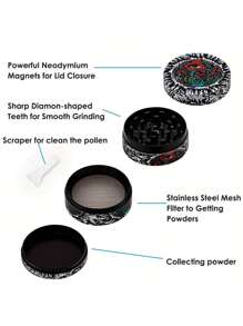 BROS 1 pieza Molinillo de diseño de dibujos animados - Triturador de metal multiuso con diámetro de 2.48"/1.57"(4/6.3cm) - Regalo de Halloween/Navidad para uso doméstico, herramienta de molienda fácil de usar, accesorios esenciales para el hogar