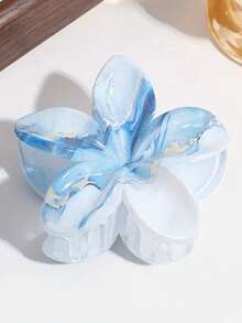 1 件优雅女士百合渐变蓝色发夹，适合日常佩戴爪夹发夹发夹发夹发夹发夹，沙滩配饰 - 彩色 - 查看 6
