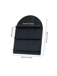 1 pieza Estante de almacenamiento de madera de estilo nórdico en tonos frescos, estante de almacenamiento de cosméticos estilo Ins, en color negro, blanco y gris con arco circular