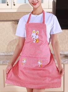 1 szt. Dostosowany wzór królika wiszący fartuch, odpowiedni do kuchni domowej, restauracji, jadalni, fartuch dla dorosłych, artykuły kuchenne, śliniaczek, prezent na dzień matki, prezent na dzień ojca