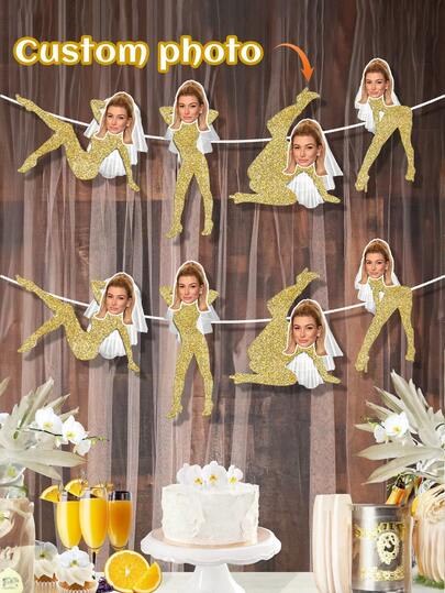 7/14/21 Customized Facial Photos Bridal Headveil Banner, Personalized Facial Birthday Banner, Facial Dancer Suitable For Single Party Bridal Headveil Dancer Banner, Bridal Headveil Decoration, Bridal Banner, Bridal Electric Hip Dance Banner, Bridal Party Gifts, Fun Bridal Gifts, Birthday Party Banner, Personalized Gifts, Festival Decoration, Colorful, Cute, Y2K, Stylish