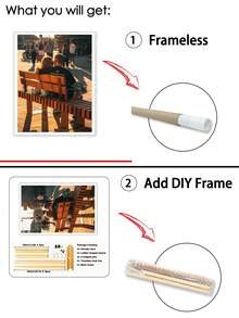 1pc Personalized Poster With DIY Wood Frame Or Frameless Poster,Custom Photo On Canvas For Family,Lover,Pets,Hanging Pictures For Wall Decor Home Decoration Gifts Birthday Graduation - Multicolor - View 9