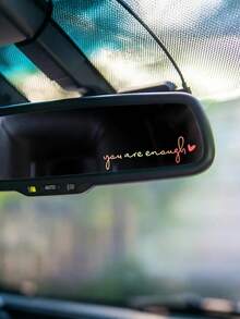 1 件“你足够好”鼓舞人心的贴花贴纸，女性司机必备，个性化汽车后视镜装饰 - 彩色 - 查看 3