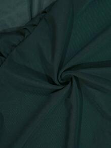 Set de 2 piezas (Ropa, Estampado) Vestido de encaje verde con volantes y escote en V talla grande tamaño y conjunto de lencería sexy con tanga para mujeres en Navidad