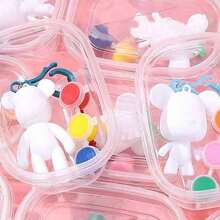 1/2/4/6/8 Pcs Random Cartoon Bear, Art Keychain, DIY Keychain Material Kit, Suitable For Party Gifts, Theme Party Graffiti DIY Materials (Random Box, Color, Style)