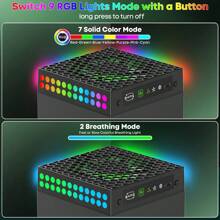 Multifunktions Kühlventilator mit Kühlkörper, Staubabdeckung, Display, RGB-Beleuchtung, Temperaturregelung für Zubehör der Series X Konsole - Inklusive Kopfhörerständer