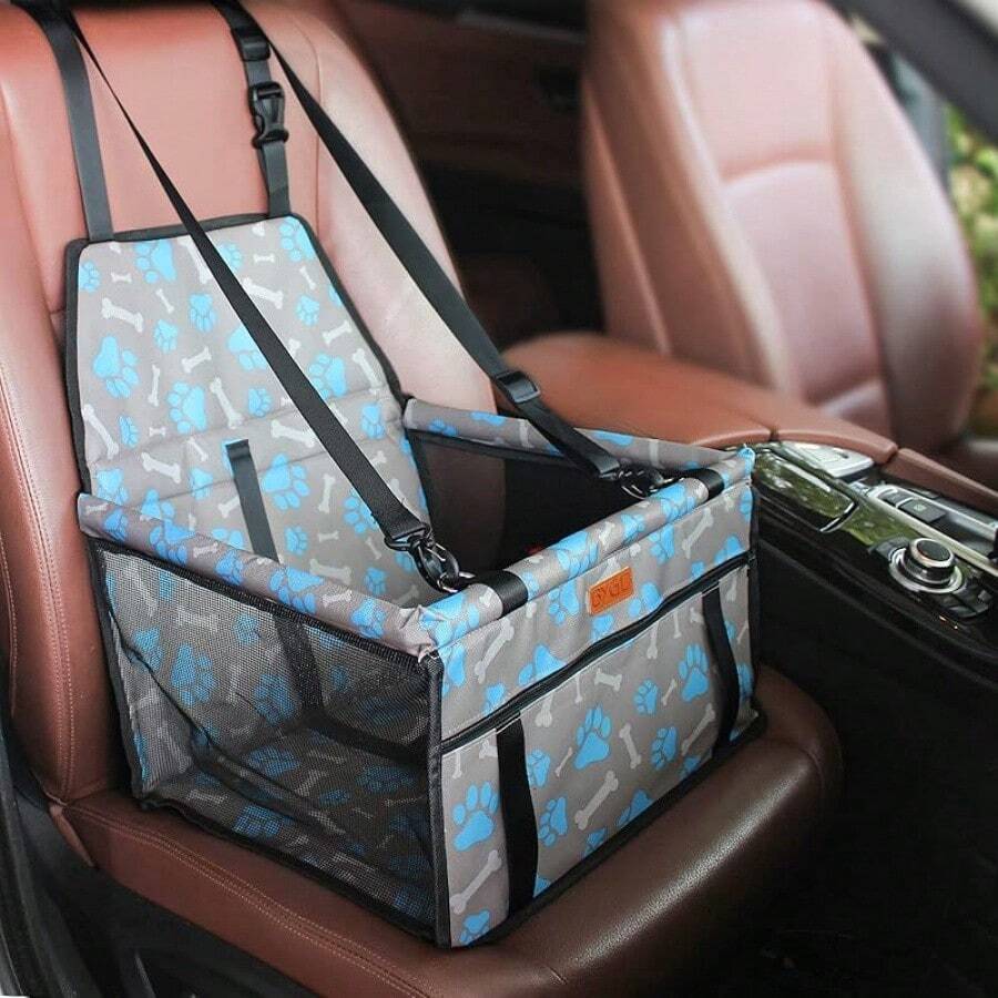 CRUTBYGD Pet Dog Booster Seat, With Upgrade Support, Breathable And Foldable Pet Car, Pet Dog Car Portable Seat, Suitable Small And Medium Pets