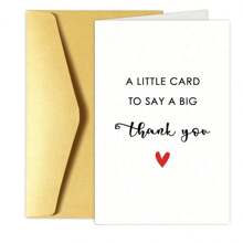 1/2/5/10 Stück einfache Dankeskarte mit Umschlag, witzige Dankeskarte für Männer und Frauen, Dankeskarte als Geschenk für Lehrer, Chef, eine kleine Karte um ein großes Dankeschön zu sagen