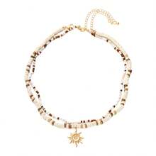 1pc Shell, Surfer, Wooden Beaded, Coconut Shell, Beach Style Necklace, Perfect For Summer Hawaii Beach Jewelry - Multicolor - View 5