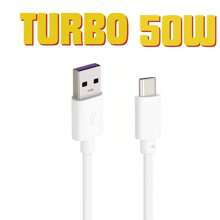 Cabo 50W Branco SUPER Turbo CARREGA RÁPIDO de 1 metro USB Tipo C p/REDMI, Samsung, Moto G X Y Z