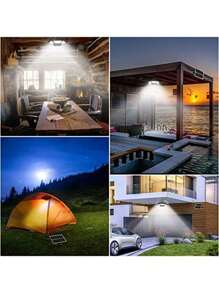 1 pièce 180 LED Lampe solaire d'intérieur/extérieur 1200 LM Lustre, Kit d'éclairage à 5 modes avec télécommande IP65 étanche pour jardin, abri de jardin, gazebo, garage de la maison, terrasse (un-à-un/un-à-deux) Lustre avec télécommande