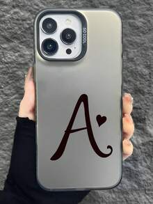 1 件字母图形磨砂纹理独立按钮+独立摄像头+磨砂柔软防滑防震IMD手机壳