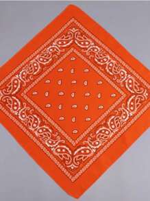 1 szt. Klasyczny retro styl uliczny z nadrukiem orzechów nerkowca Paisley kwadratowy szalik bandana, uniwersalny jako apaszka, opaska na głowę, opaska na nadgarstek, chusta na głowę, opaska na czoło, kieszonkowy kwadrat