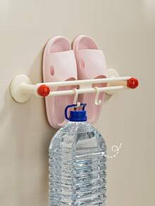 1 Pc Slippers Rack, Bathroom Non Perforated Wall Mounted Storage Hook, Multi-Functional Storage Rack For Draining Water Behind The Bathroom Door