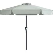 Valance Patio Umbrella For Outdoor Table Market -8 Ribs (2.7M, Light Grey) - Light Gray - View 2