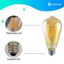 ILUMIFON Lâmpada Filamento Led St64 Vintage Retro Bivolt - Branco Quente - Visão 3