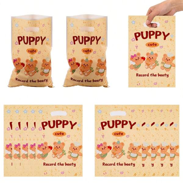 Set de 50 bolsas para regalo de fiesta de cachorro, bolsas de regalo con tema de cachorro, suministros para fiesta de cumpleaños con tema de cachorro, decoraciones de cumpleaños para adultos