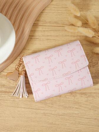 Rosa rosett Kärleksmönster Vik över Liten plånbok Ficka Plånbok Liten handväska Bifold Slim Damplånbok Lätt bärbar Kreditkortsnyckelfodral Kort plånbok Söt Modernt Mode För Födelsedagspresent Juljubileum Kvinnor Flickor Dam,Företag,För jubileum,Till jul,På alla hjärtans dag,För Födelsedagspresent,För present,För älskare För Kvinnor,För Flickor Tillbaka För Kvinnor,För Kvinnor Tillbaka Till Kvinnor,För Damer Skola