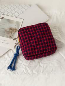 Large Capacity Grid Sanitary Napkin Storage Bag, Women's Cosmetic Bag, Coin Purse, Tampon Storage Bag, Coin Purse And Other Small Items Storage, Suitable For Underwear, Tampons, Menstrual Use Makeup Travel Toiletry Organizer Essentials Gifts Storage Zipper Accessories Nail Bags, Makeup Bag, Vanity, Make Up Bag, Storage, Makeup Organizer,Gifts For Women,Christmas Gifts,Gift Ideas For Women - Multicolor - View 13