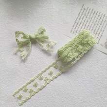 2 Sizes Multicolor Lace Embroidery Ribbon Trims, Bridal Wedding Decoration Bow Gift Wrapping Sewing Applique Edging, 4cm Wide