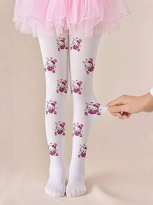 Sanrio 1 Paar Hello Kitty Kinder Strumpfhosen für Mädchen, Baby Tanzsocken, leicht für den Sommer, hohe Elastizität, Anti-Fäden