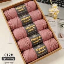 500g/245m Alpaka Wolle Garn, dickes Strickgarn für selbstgemachte Kleidung, Winterpullover, Schal, Mütze, Handschuhe, Knieschoner, Mehrfarbig, 5 Bälle/Packung