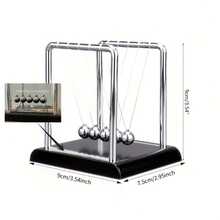 1 Pieza del Péndulo de Bolas de Newton - Juguete de escritorio de física portátil, material de PP duradero, perfecto para experimentos y demostraciones de física, color negro, equipo de experimentos de física | Juguete | Estructura duradera, Péndulo de Newton, juguete relajante y divertido para regalos - Multicolor - Ver 3