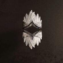Anillo de dedo con diseño de ala de ángel, anillo ajustable para dama, para uso diario