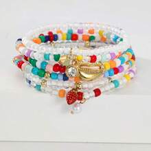 6pcs/Set Fashion Strawberry Beaded Bracelets - Multicolor - View 2