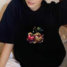 1/2/3 件闪亮豹纹樱桃热转印可水洗贴纸，DIY 男女服装、T 恤、运动衫、枕头、背包、手提包、贴花、生日礼物