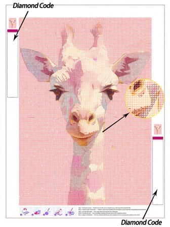 1pc 5D DIY Diamond Painting Kit, Vibrant Giraffe Design For Living Room & Bedroom Wall Art Decor, Complete DIY Diamond Painting Set For Home Decoration With All Tools Included Diamond Painting Diamond Art