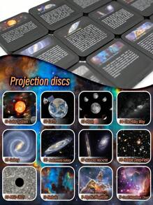 1pc Decorative Galaxy & Space Projector - USB Powered Matte Finish Plastic Starry Night Sky Projector With 13 Replaceable Discs, Timer Function, Automatic Rotating Patterns, Adjustable Speed Settings For Bedroom, Gift-Compatible, Push Button Control