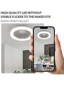 1 pezzo Ventilatore da soffitto a LED con telecomando intelligente, funzioni di aromaterapia e ventilazione, 30W
