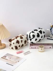 1pc Pillow-Shaped Pencil Case, Heart Pattern Stationery Storage Bag, Office Desktop Finishing Necessities, School Supplies, Valentine's Day Gift - Multicolor - View 7