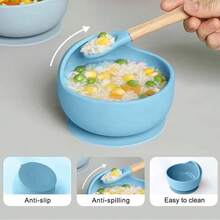 9-Piece Baby Silicone Feeding Set – Divided Plate, Soft Spoon & Fork, Bib | Non-Slip & Drop-Proof | Weaning Essentials | Dishwasher Friendly | Daily Use - Multicolor - View 10