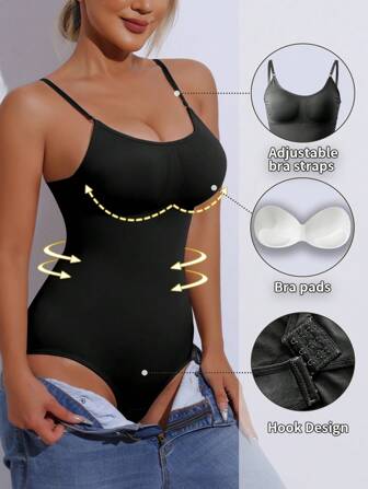 Body Shaping Bodysuit With Chest Pads, Slimming And Tight Body Suit, Abdomen Elastic Hip Lifting, Gathered Corset Tights