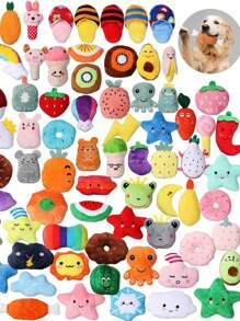 5Pcs Random stylesDog Squeaky Toys Bulk for Small Puppy Dog Stuffed Plush Chew Toys Small Medium Dogs PET Toys with Squeakers for Puppies