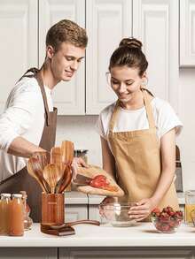 8pcs/9pcs Premium Wooden Kitchen Utensil Set | High Quality, Durable, Heat-Resistant Wooden Spoons, Spoon Rest, Utensil Holder And Non-Stick Spatula - Ergonomic Handles, Easy To Clean, Ideal For Home Cooking And Baking - 9pcs - View 10