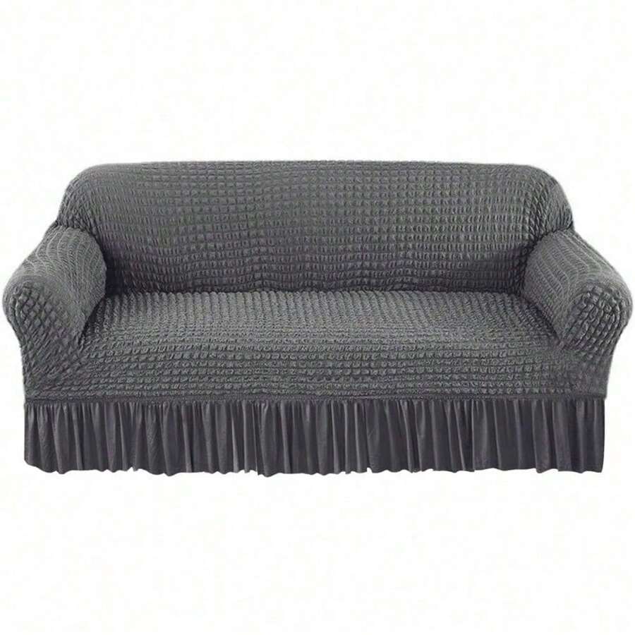 fundas para Sala,cubre sillon,ajustables elástica de cubre Sofá,Suave con Elasticidad de fundas para sala,funda sofa y sillones,fundas para salas,Antideslizante,lavable,Cómodo (grey, 190-235 cm)) - Negro - Ver 1